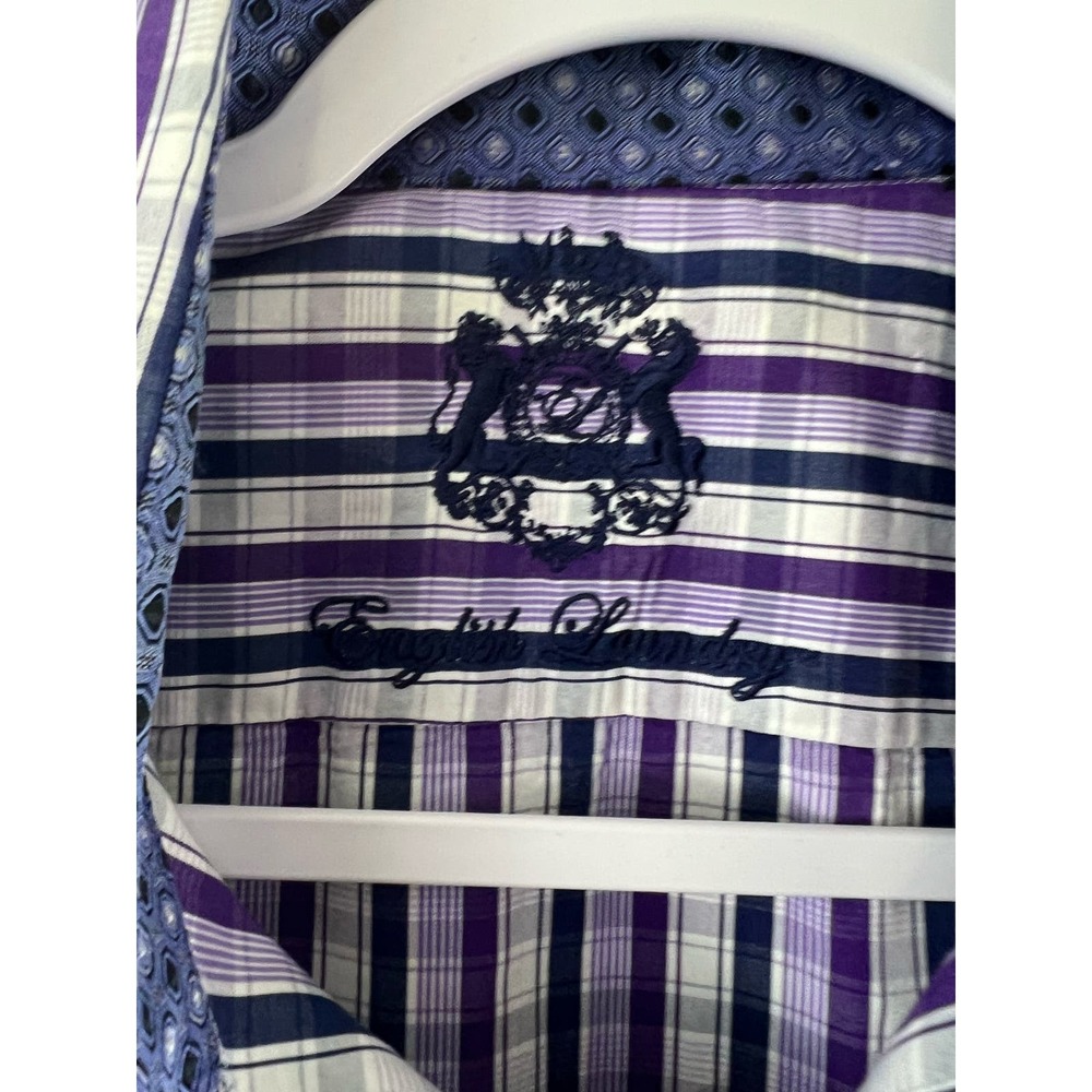 English Laundry Christopher Wicks Mens Shirt 100% Cotton Flip Cuff Sz 16 - Picture 2 of 7